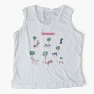 Unfortunate Portrait Toiletries Cotton Sleeveless Tank Top Shirt Dogs Trees MD